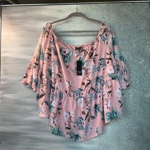 a.n.a. Floral Blouse in Pink and Green